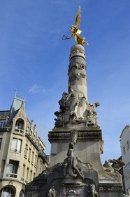 France, Marne (51), Reims, fontaine Subé sur la place Drouet d'Erlon surmontée de la victoire ailée