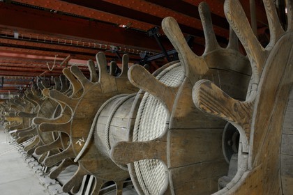 France, Paris (75), Opéra Garnier, les cabestans sous la scène au 5ème Dessous