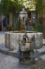 France, Var, the Dracenie, village of Bargemon, poissonnerie fountain