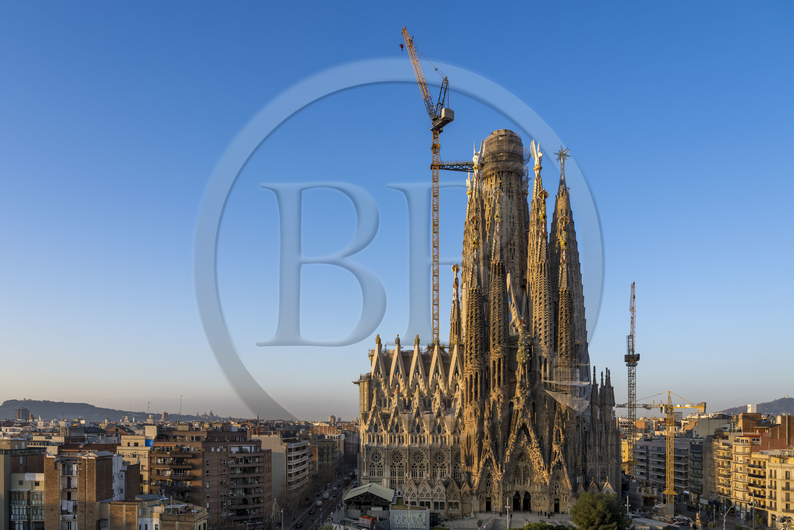 Spain, Catalonia, Barcelona, Eixample district, Sagrada Familia basilica by Catalan modernist architect Antoni Gaudi, listed as a UNESCO World Heritage Site, facade of the Nativity