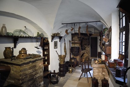 France, Bas Rhin, Strasbourg, old town listed as World Heritage by UNESCO, Alsatian museum (museum of popular arts and traditions), pharmacist's dispensary or alchemist's laboratory