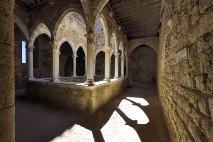 France, Alpes-Maritimes (06), Cannes, Iles de Lérins, Ile de Saint-Honorat, Abbaye de Lérins, le cloitre de la prière de l'ancien monastère fortifié élevé en 1073