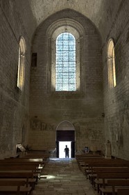 France, Dordogne (24), Périgord Noir, Saint-Amand-de-Coly, labellisé Les Plus Beaux Villages de France, l'abbaye de Saint-Amand-de-Coly, nef de l'église abbatiale