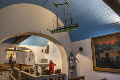 France, Côtes-d'Armor (22), Côte de Granit Rose, Perros-Guirec, Ploumanac'h, la chapelle Saint-Guirec