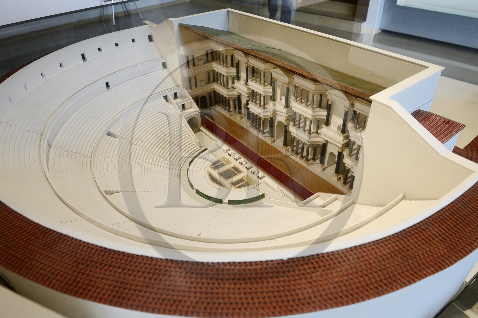 France, Rhone, Lyon, historical site listed as World Heritage by UNESCO, colline de Fourviere, Gallo-Roman Museum of Fourvière, model of the theater