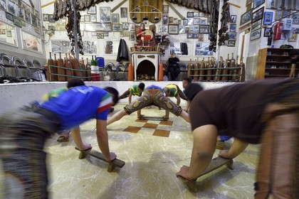 Iran, Isfahan Province, Isfahan, home of force (Zurkhaneh) where traditional Iranian national sport called Varzesh-e Pahlavani (Pahlevani and zoorkhaneh rituals) is practiced