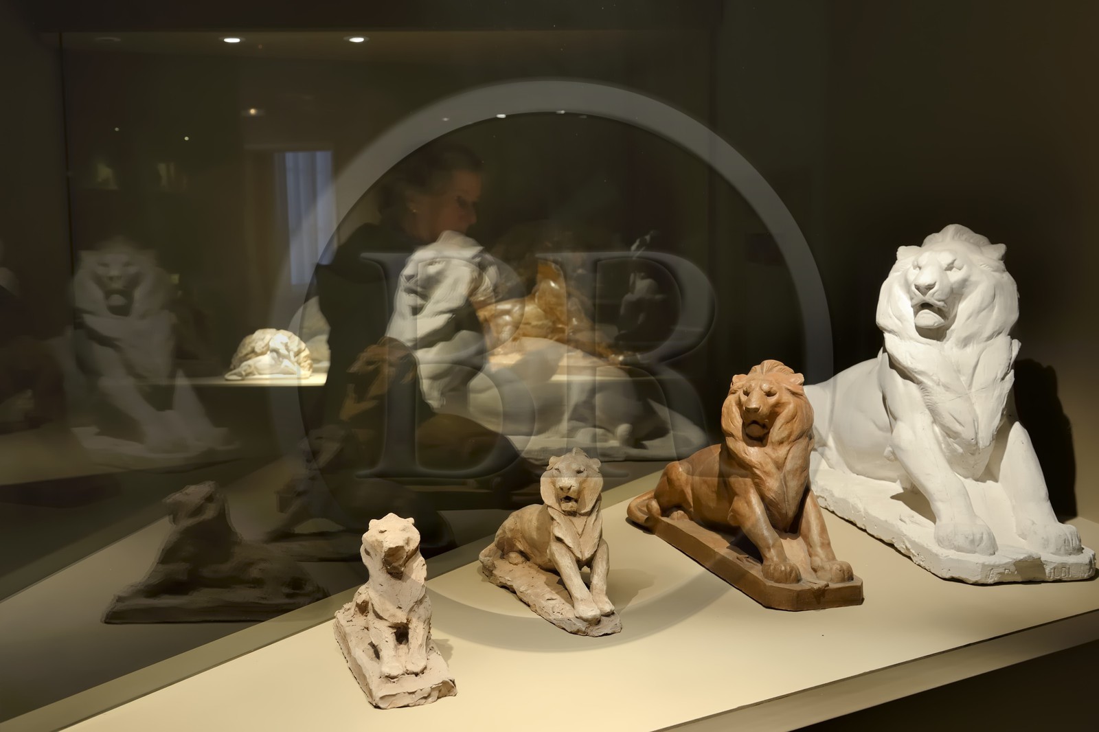 France, Haut Rhin, Colmar, Museum and birth house of Bartholdi, projects for the Lion de Belfort