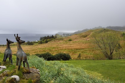 Royaume-Uni, Ecosse, région des Highlands, les Hébrides, Ile de Skye, Flodigarry, la cote depuis le Flodigarry Hotel et pub