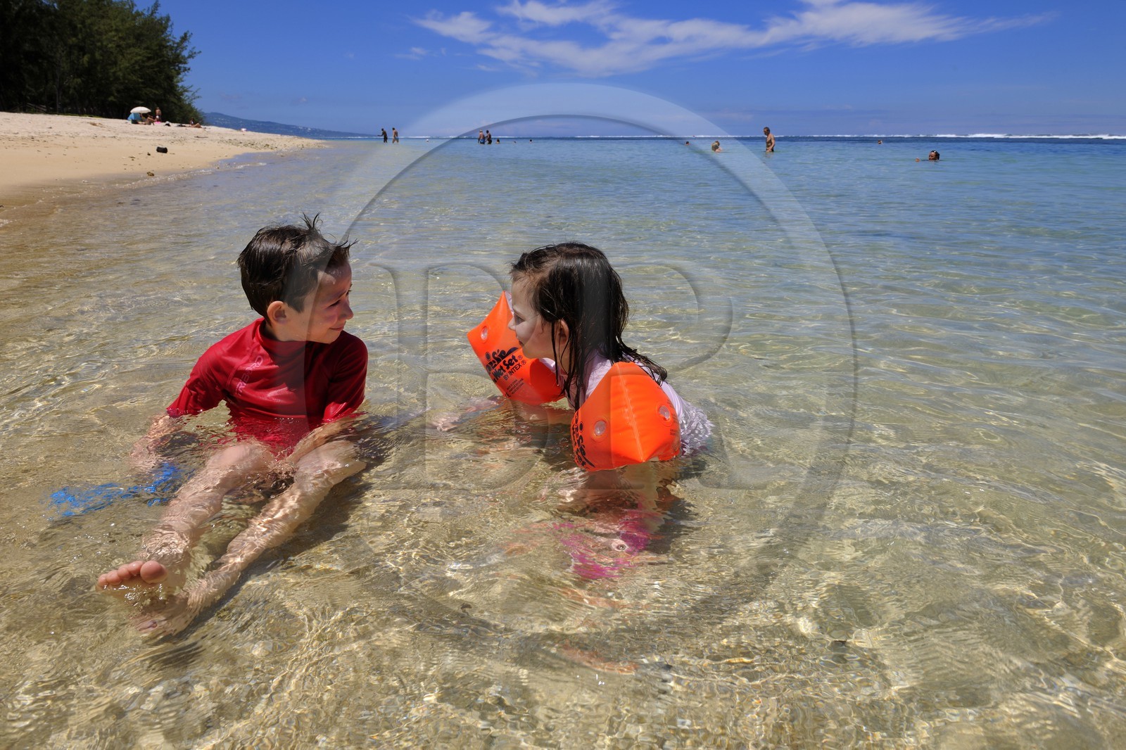 France, île de la Réunion, Saint-Paul, la plage du lagon de la Saline-les-Bains