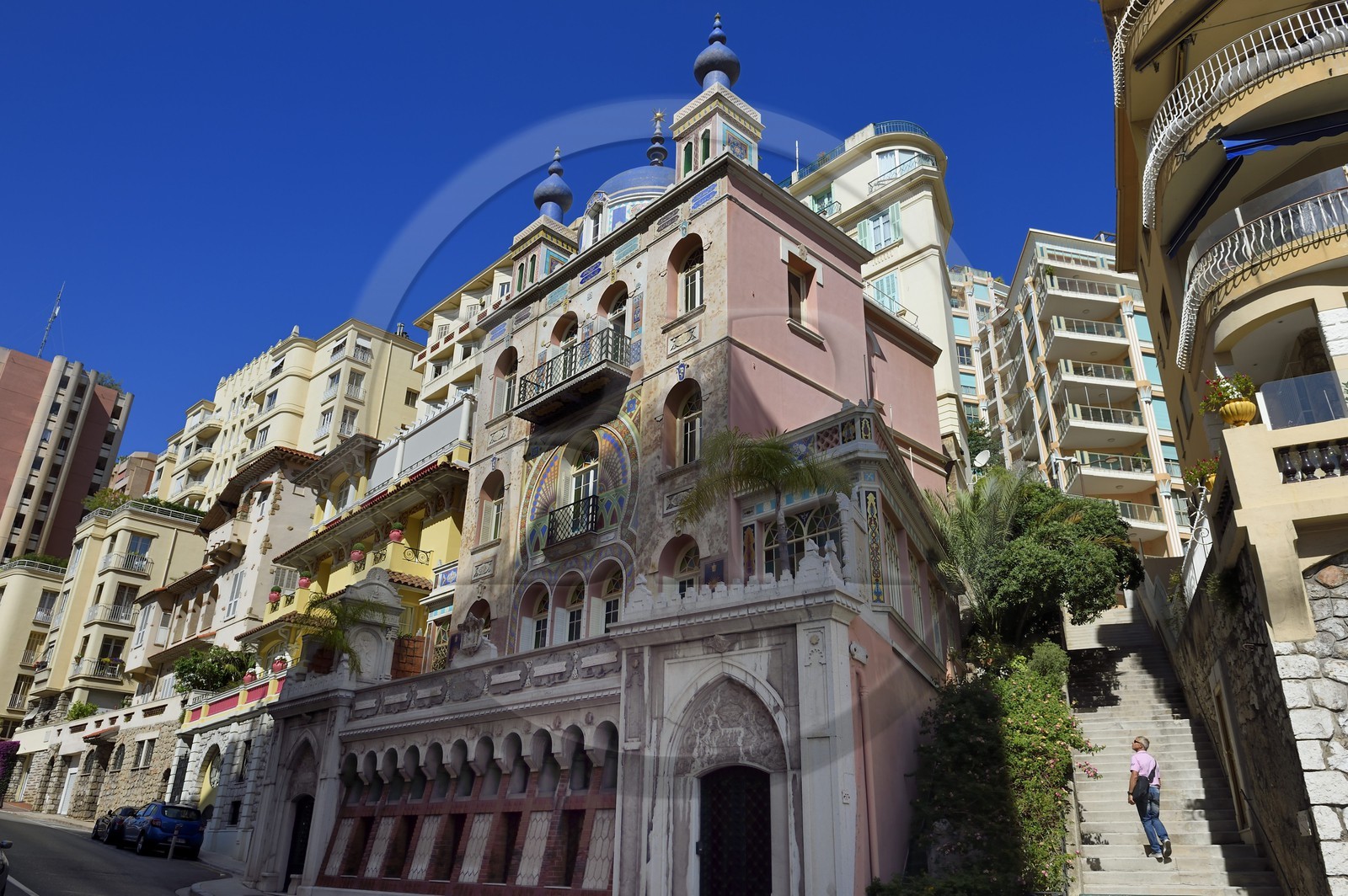 Principality of Monaco, Monaco, Moneghetti district, Villa Danichgah Persian style on the Boulevard du Jardin Exotique