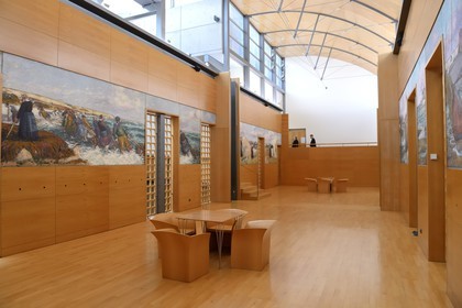 France, Finistere, Quimper, musee des Beaux Arts, the Lemordant room, decor made ​​from 1906 to 1909 by the painter Jean-Julien Lemordant for the cafe de l’Epee (Sword cafe)