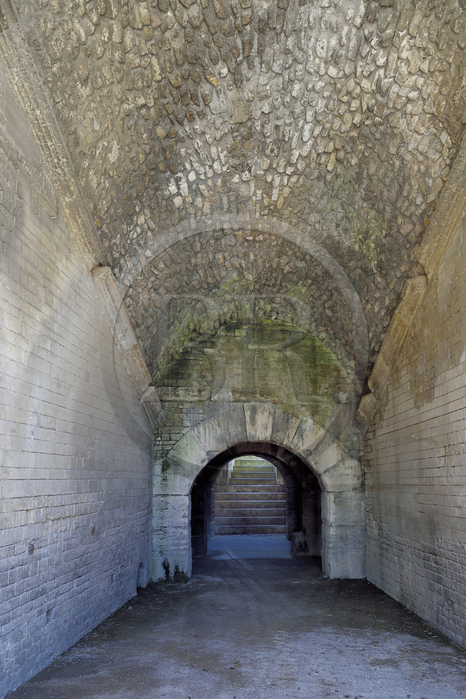 France, Bouches du Rhone, Arles, the Arenas, Roman Amphitheatre 80-90 AD, Historical monument, listed as World Heritage by UNESCO, under the stands