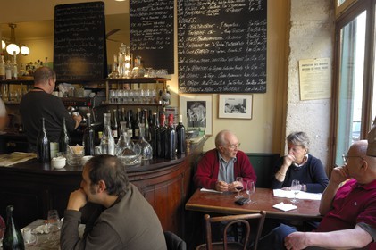 France, Paris (75), quartier de Belleville, restaurant Le baratin rue Jouye Rouve