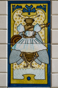 France, Loire-Atlantique (44), Nantes, quartier de Graslin, brasserie La Cigale avec sa décoration intérieure Art Nouveau, la cigale stylisée