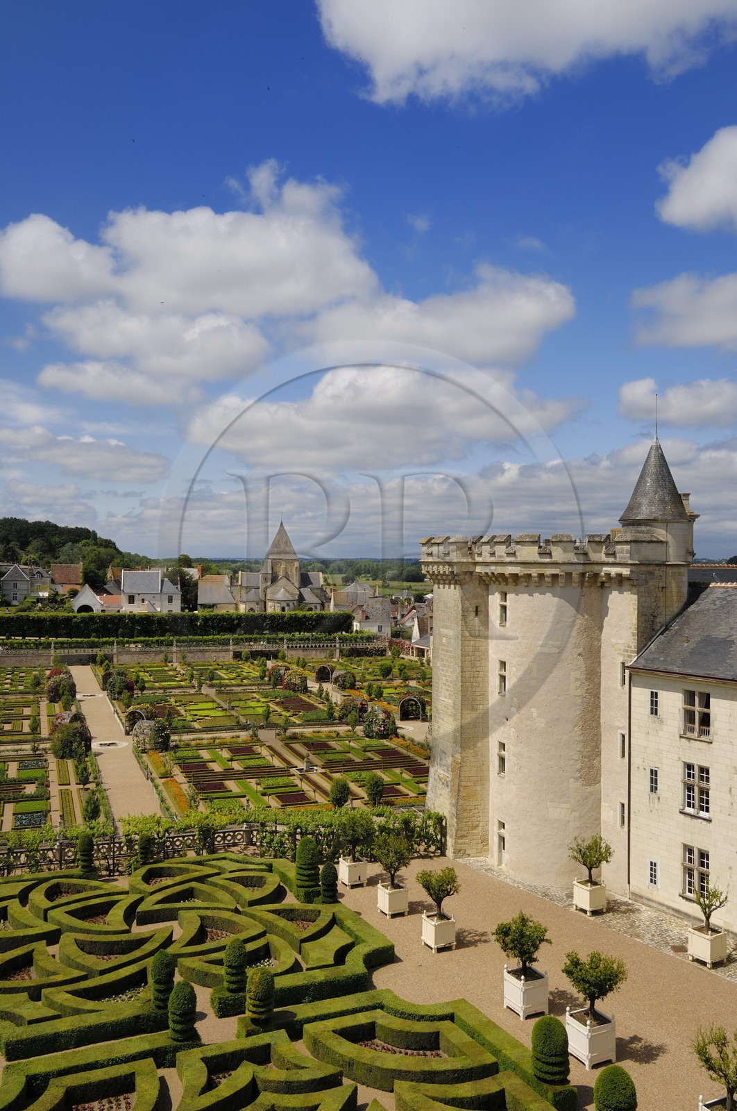 France, Indre-et-Loire (37), Vallée de la Loire classée patrimoine mondial de l'UNESCO, Villandry, le château de Villandry et ses jardins, propriété d'Henri et Angélique Carvallo