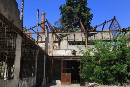 France, Herault, Villeneuvette, former Royal factory, ruins of the factory