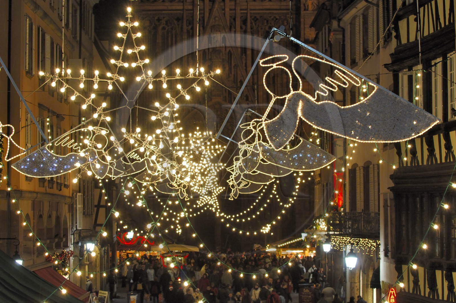 France, Bas Rhin (67) Strasbourg  a Noel dans la rue Merciere