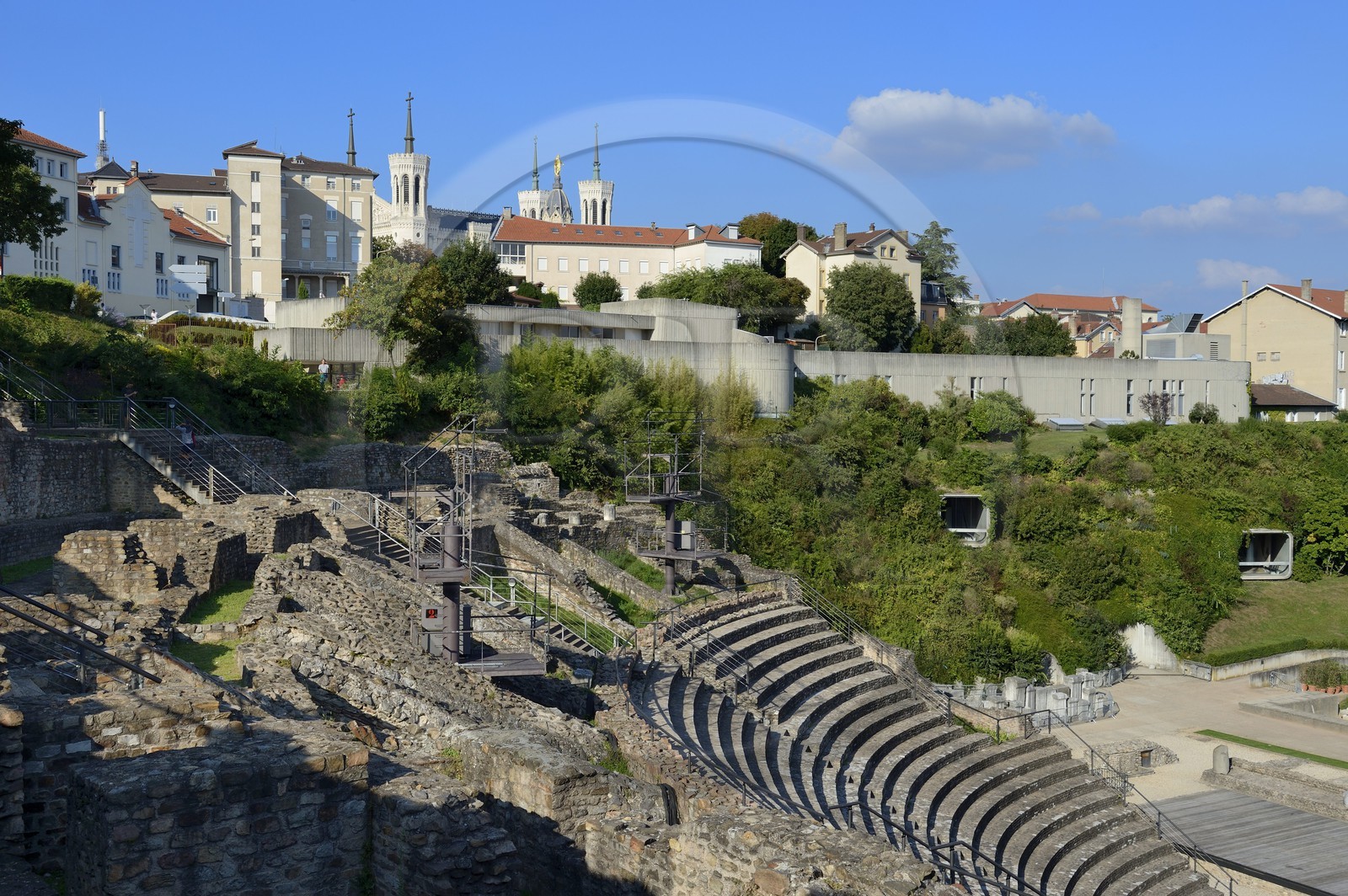 France, Rhone, Lyon, historical site listed as World Heritage by UNESCO, colline de Fourviere, Roman theatre