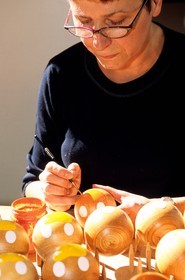 France, Jura, Moirans-en-Montagne, traditional manufacture of wooden dolls and puppets (Chaliluce company)