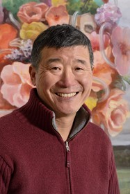 France, l'artiste peintre de Xiaofan Ru dans son atelier des Lilas près de Paris