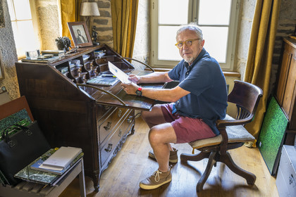 France, Finistère (29), Roscoff, maison d'armateur dite de la Porte Noire construite à la fin XVIème siècle par les frères James, Christian Kulig est son actuel propriétaire