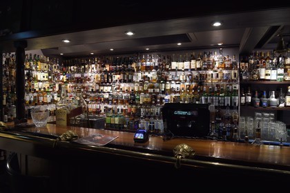 Norway, Svalbard, Spitzbergen, Longyearbyen, the Karlsberger whisky bar has more than 800 bottles