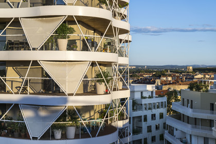 France, Hérault (34), Montpellier, quartier de la gare Saint-Roch, l'immeuble d'habitation Higher Roch