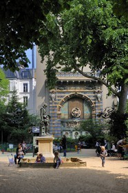 France, Paris, Saint Germain des Pres Church, Bernard Palissy statue in the square