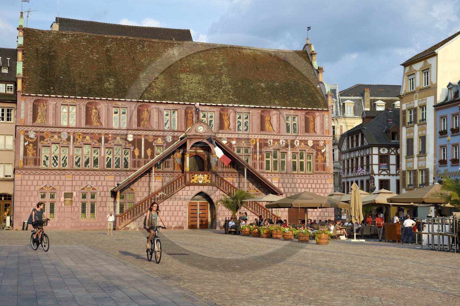 France, Haut Rhin, Mulhouse, Place de la Reunion (Reunion's Square), Town Hall and Historical Museum