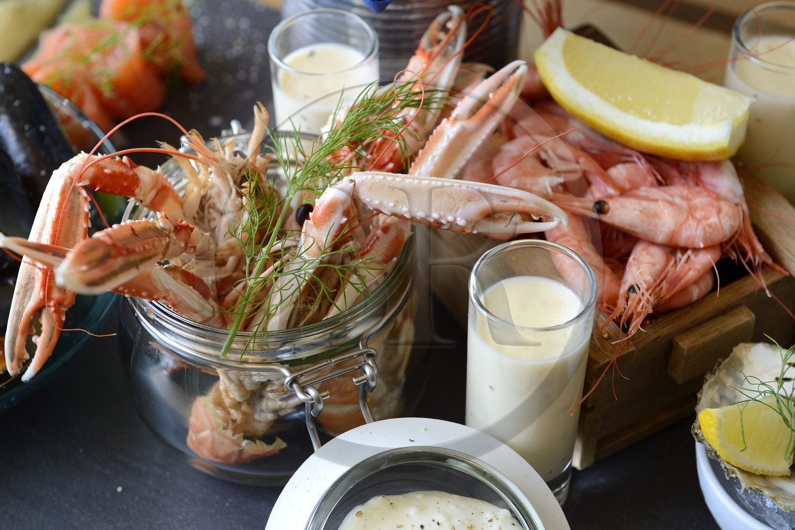 Sweden, Västra Götaland, Göteborg (Gothenburg), the Fish Church Feskekörka, Gabriel seafood restaurant from Gunnar and Johan Malm