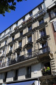 France, Paris (75), no 6 boulevard de Clichy, le peintre Degas a vécu et est mort en 1917 à 83 ans au 5e étage de cette maison