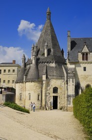 France, Maine et Loire, Loire Valley listed as World Heritage by UNESCO, Fontevraud l' Abbaye, Fontevraud Abbey Church, 12th century Romanesque kitchens