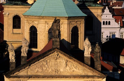 République Tchèque, Prague, église baroque de Saint-Sauveur sur la place des Chevaliers de la Croix