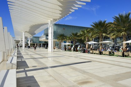 Spain, Andalusia, Malaga, the waterfront on the port, Palmeral de las Sorpresas