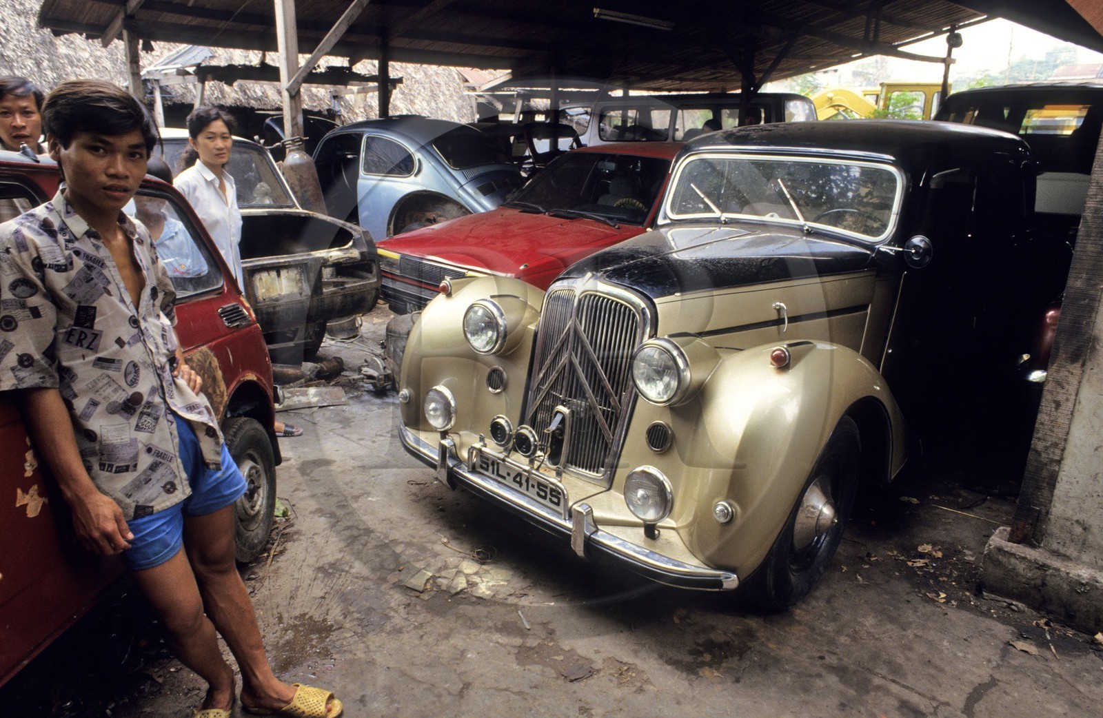 Vietnam, Ho Chi Minh City (Saigon), old Citroen Traction Avant (front wheel drive car)