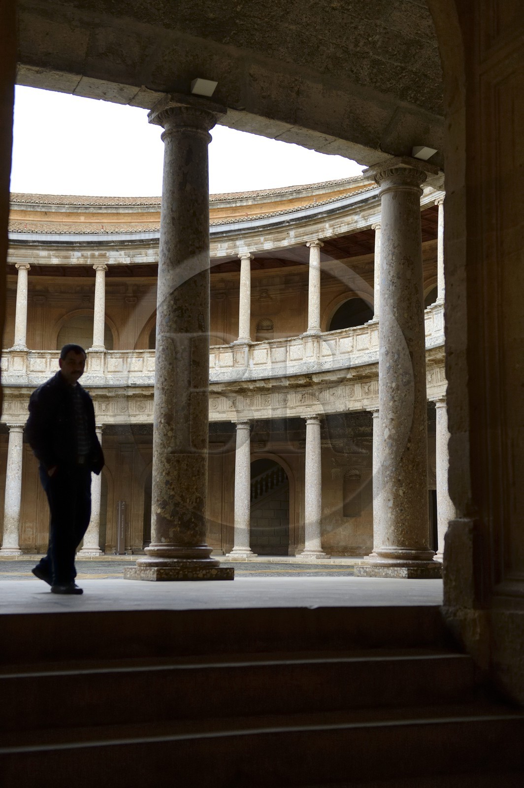 Espagne, Andalousie, Grenade, Palais nasrides de l'Alhambra, classé Patrimoine Mondial de l'UNESCO, Palais de Charles Quint (Palacio de Carlos V)