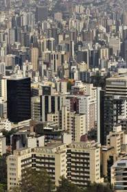 Brésil, Etat du Minas Gerais, Belo Horizonte,  les gratte-ciels depuis les hauteurs de Mangabeiras