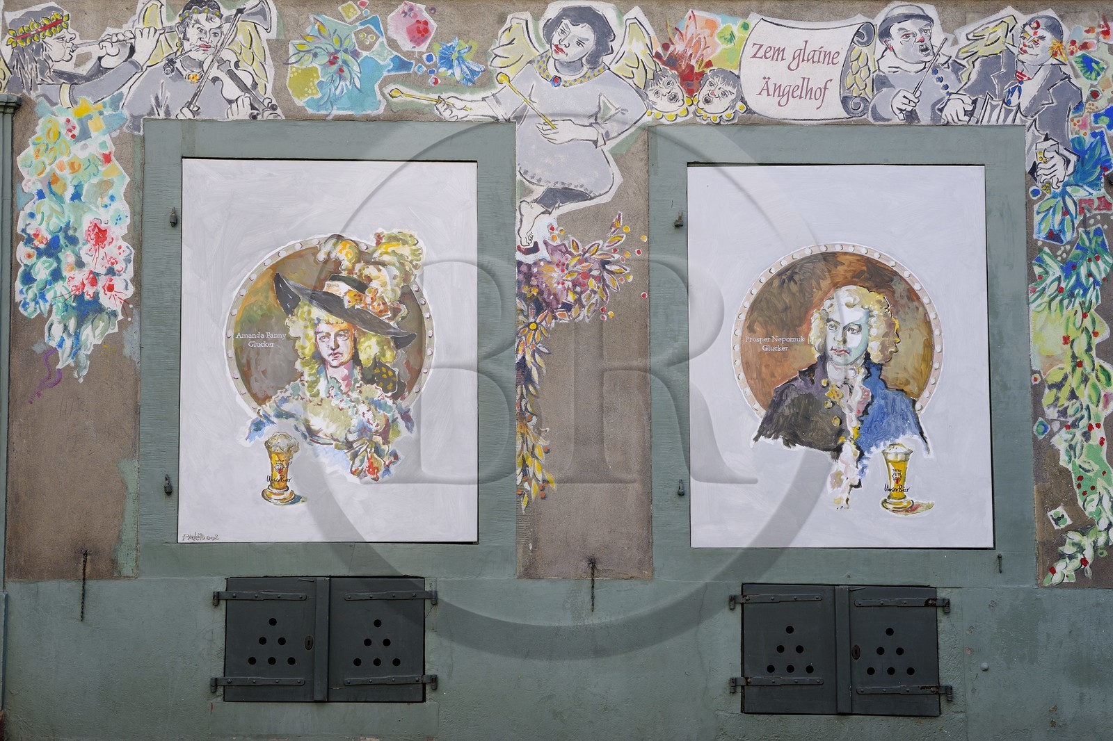 Switzerland, Basel, old Basel, street facade house Heuberg