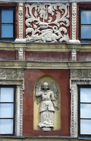 Poland, Lublin district, Renaissance city of Zamosc (Unesco World Heritage Site), house called to the Angel formerly property of a rich Armenians merchants on the Market place, today museum of the city