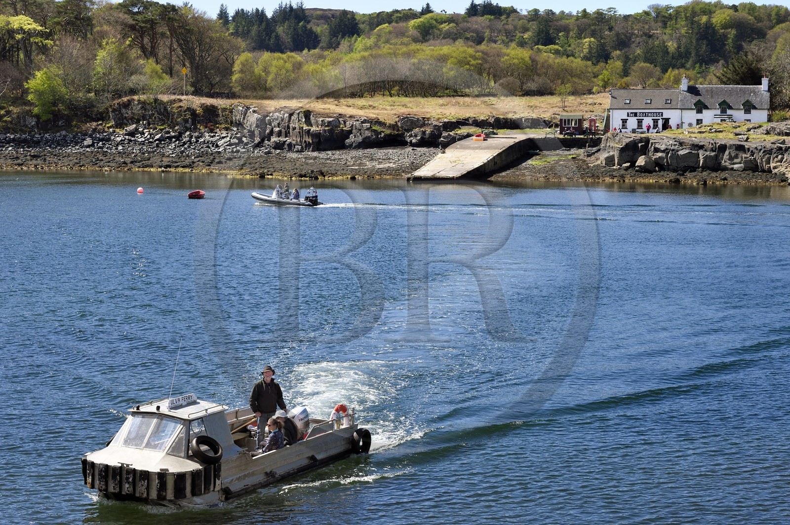 United Kingdom, Scotland, Highland, Inner Hebrides, Island of Ulva near the west coast of the Isle of Mull, boat liaison with the island