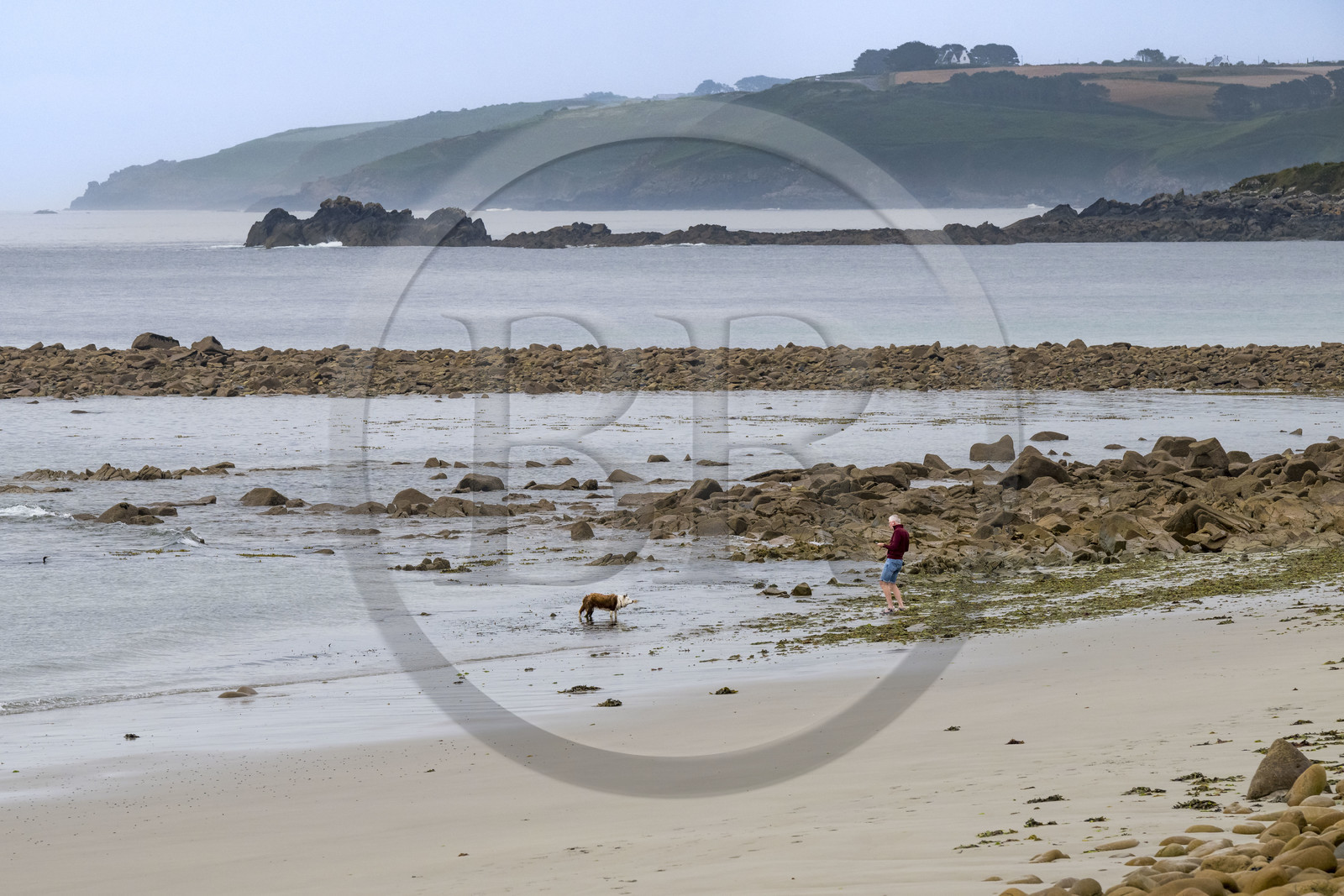 France, Finistère, Plougasnou, Primel-Trégastel, beach at Pointe de Primel at the end of Morlaix Bay