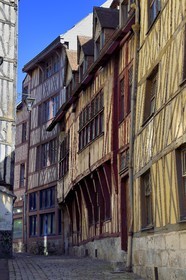 France, Seine-Maritime (76), Rouen, maisons à pans de bois rue du petit mouton