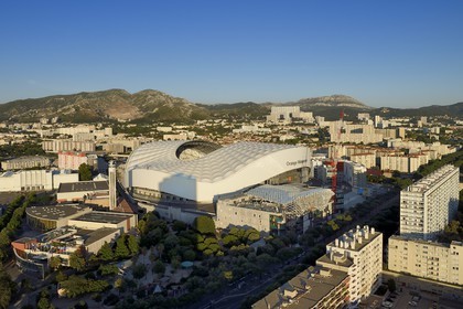 France, Bouches-du-Rhône (13), Marseille, quartier Rond point du Prado, le stade Vélodrome