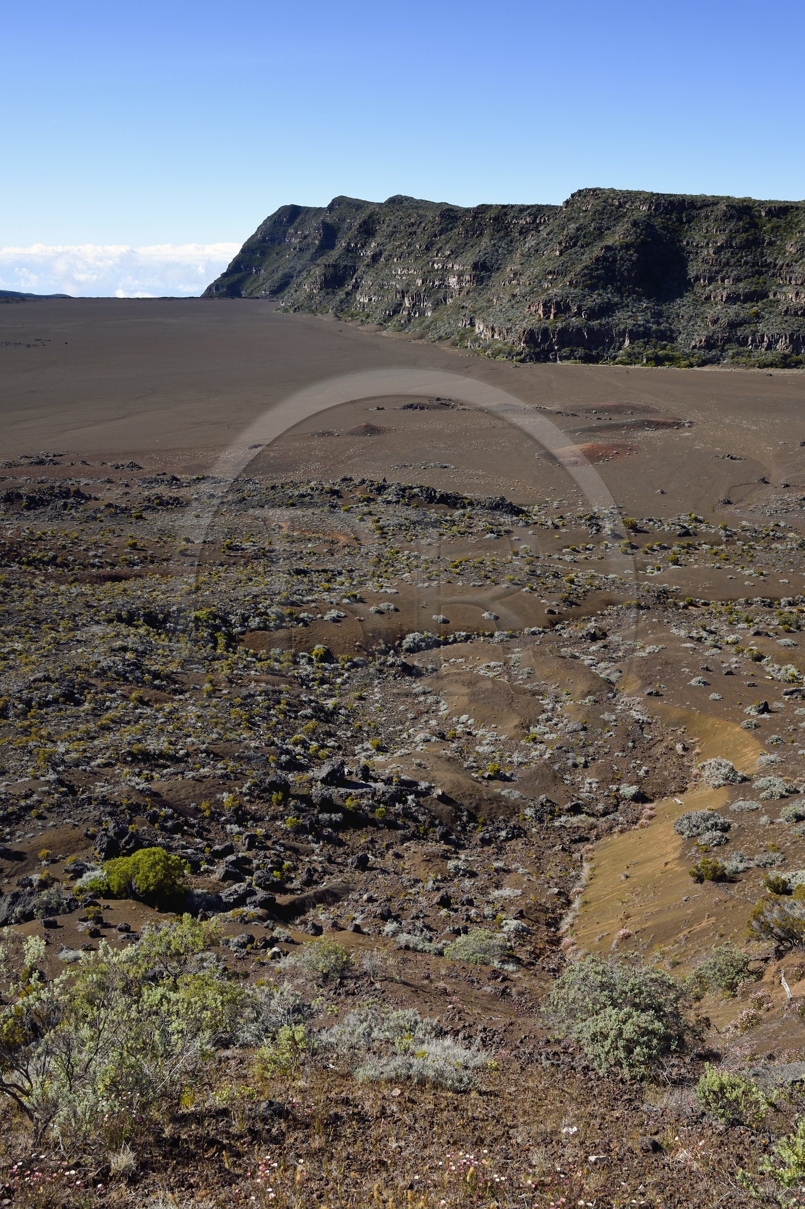 France, Ile de la Reunion, Parc National de la Réunion classé Patrimoine Mondial de l'UNESCO, volcan du Piton de la Fournaise, la Plaine des Sables