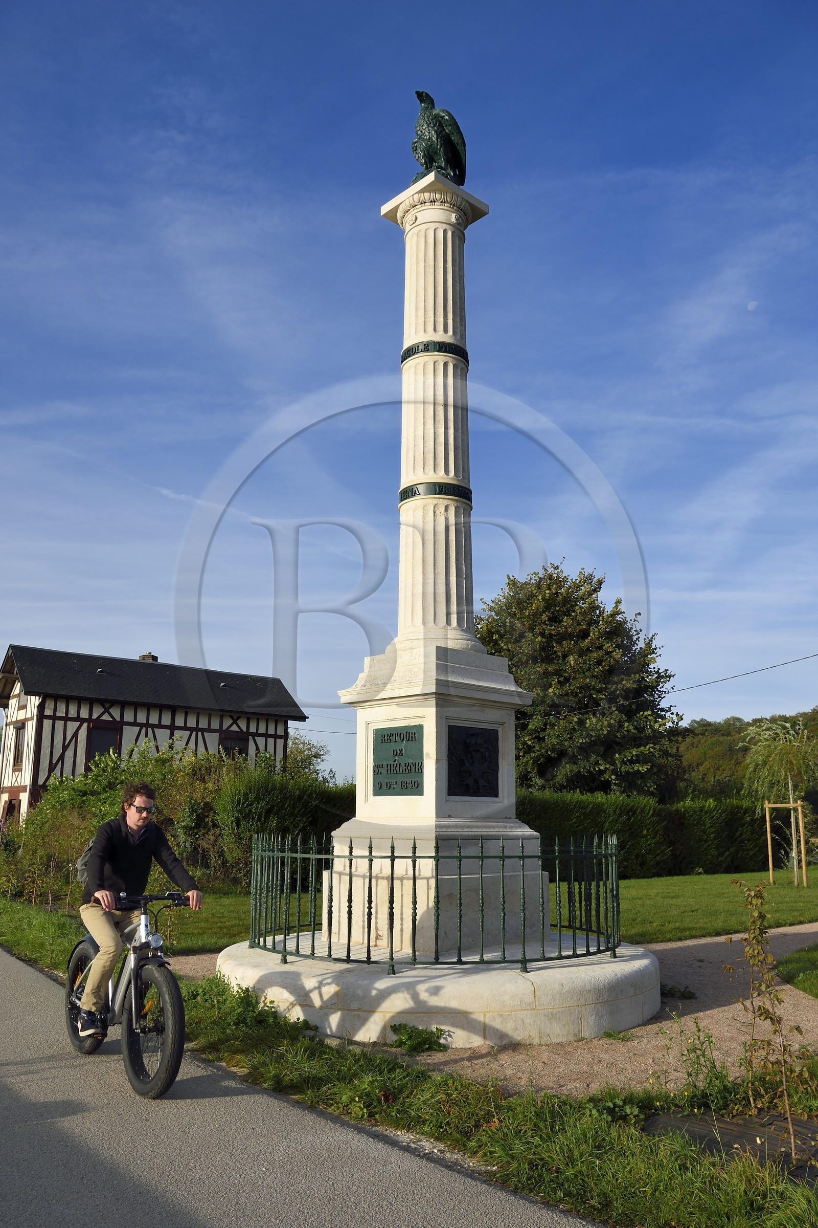 France, Seine Maritime, Val de la Haye, Napoleon column erected in 1844, in memory of the transhipment of the mortal remains of Napoleon I during the return of St. Helena, December 9, 1840