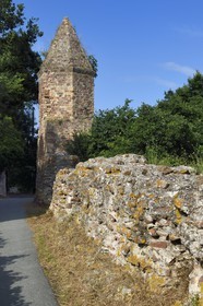 France, Var, Frejus, Forum Julii, the Lantern of Augustus that marked the entrance to the ancient Roman Port and the vestiges of the wharf