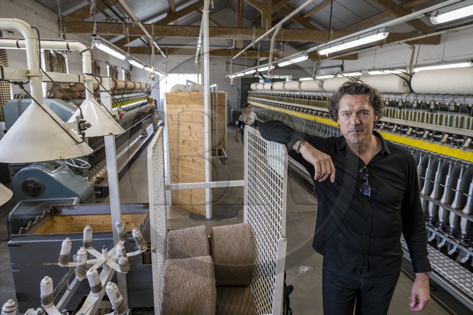 France, Vaucluse, L'Isle sur la Sorgue, Jean-Louis Brun, general manager of the Brun de Vian-Tiran Factory, wool textile industry, the spinning
