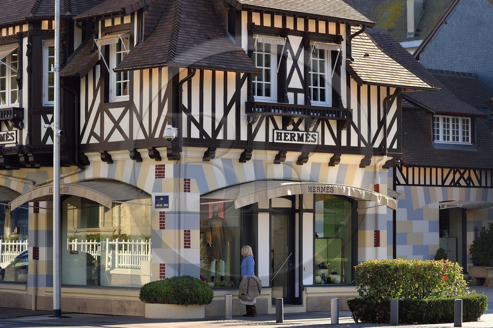 France, Calvados, Pays d'Auge, Deauville, Hermes luxury store in the rue du Casino