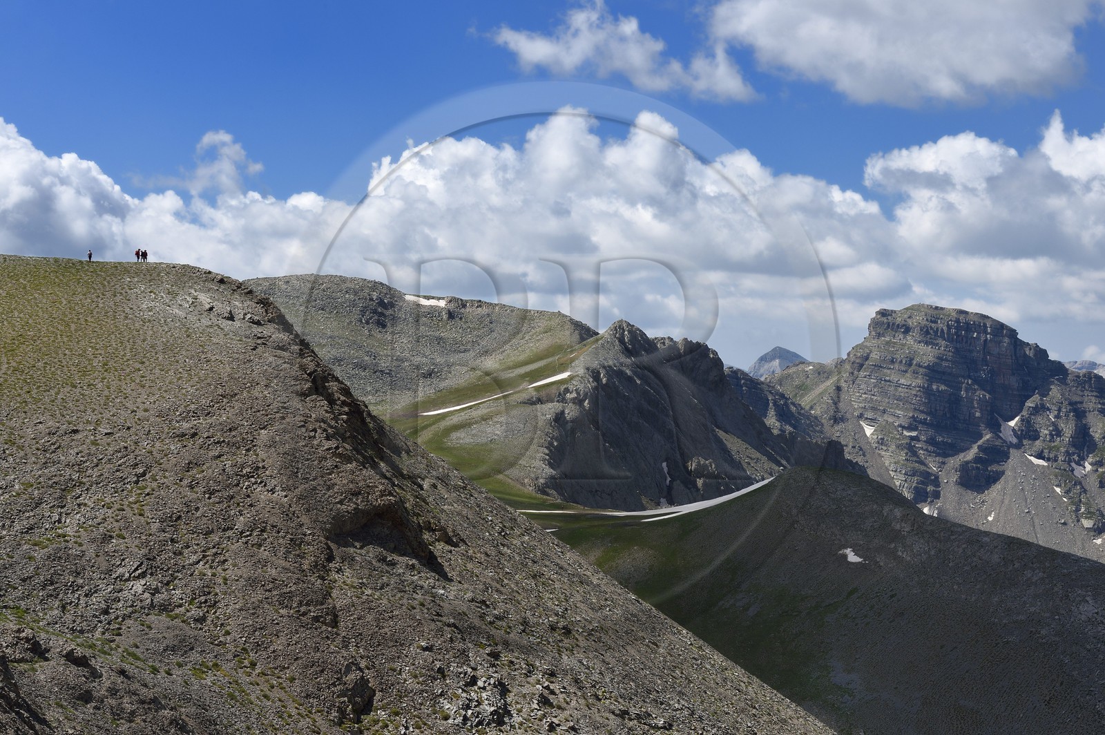 France, Alpes-de-Haute-Provence (04), Uvernet-Fours, parc national du Mercantour, vallée de l'Ubaye, sentier de randonnée du circuit des lacs du col de la Cayolle au Pas du Lausson, cirque du lac d'Allos