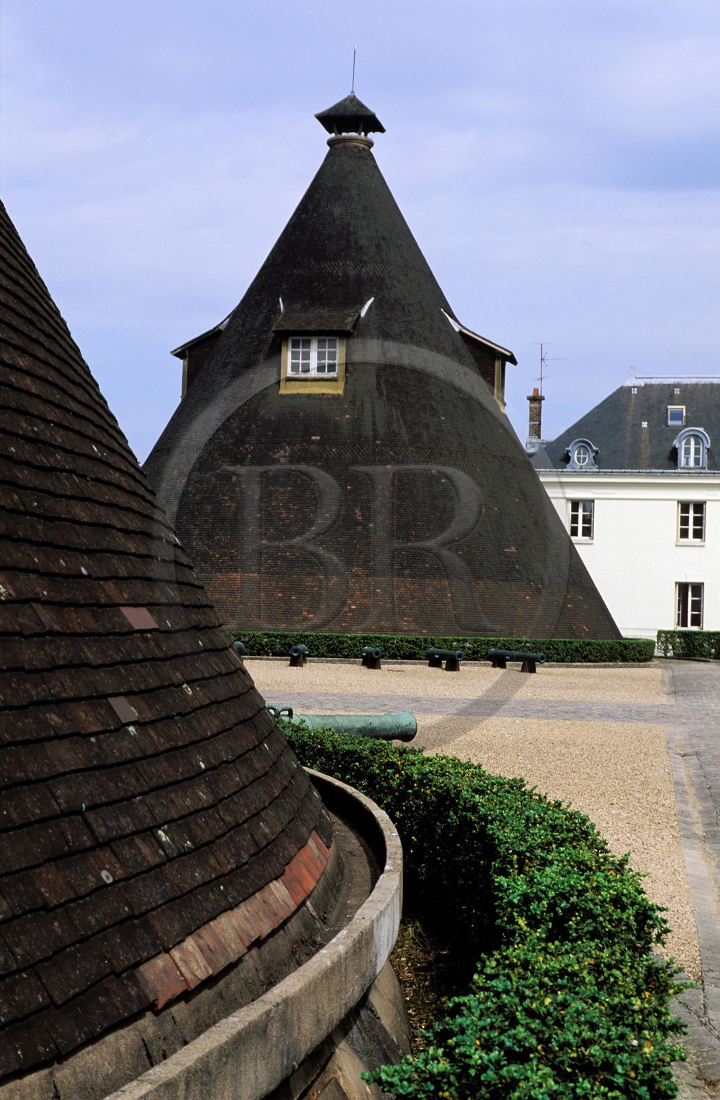 France, Saone et Loire, Le Creusot, castle of La Verrerie, two old crystal ovens